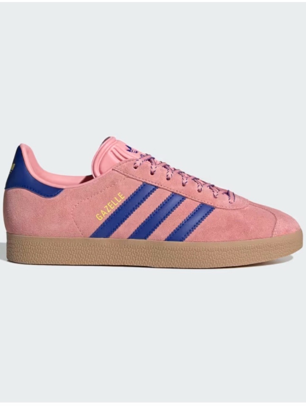 adidas Gazelle Pink Suede Sneakers with Blue Stripes